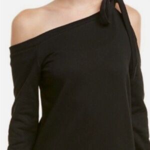 Walter Baker Black Off The Shoulder Long Sleeve Top